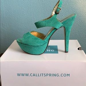 Sea green/ Mint high heels